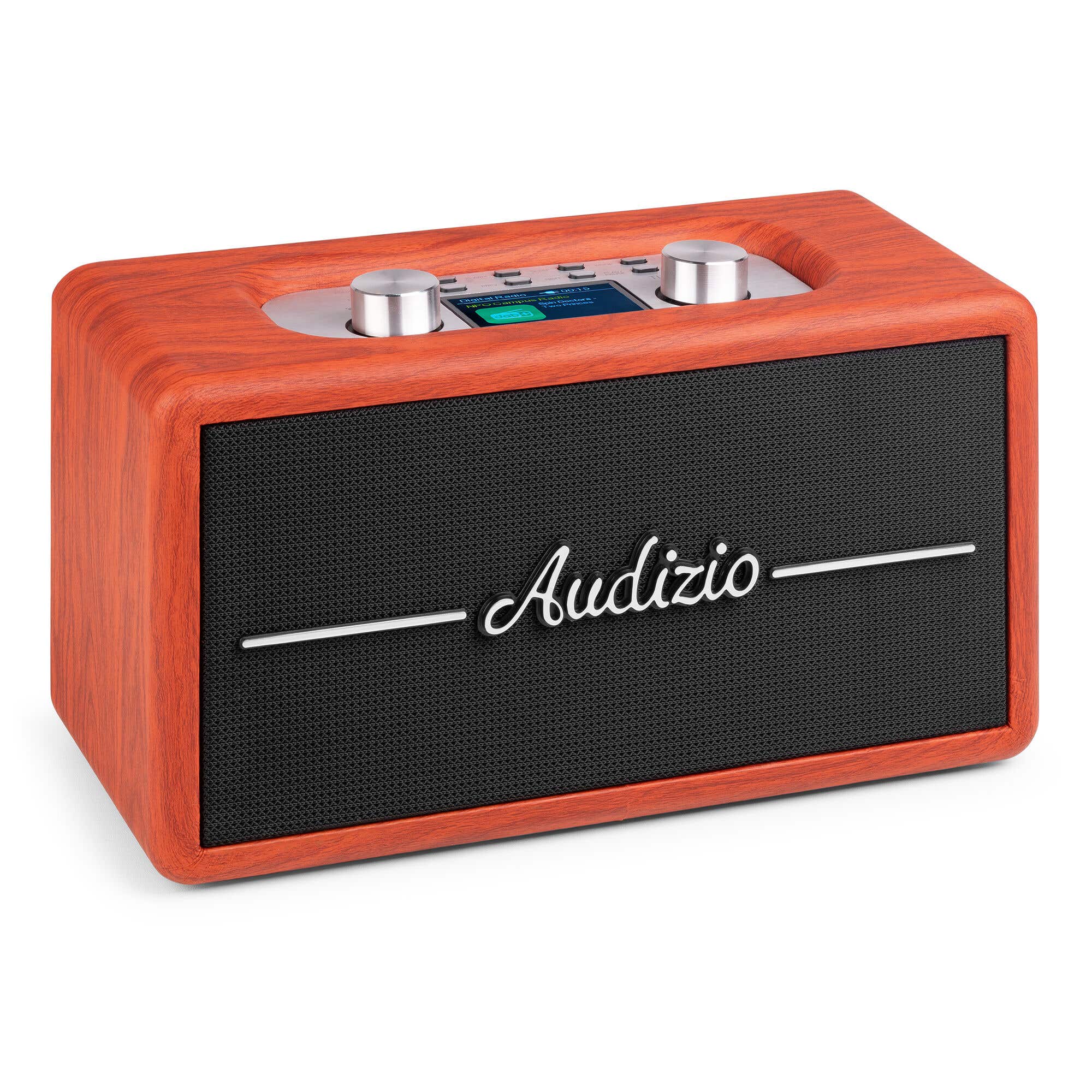 Reacondicionado - Audizio Tune60 – Radio retro DAB+/FM con Bluetooth y altavoces de 40W – Acabado madera cereza