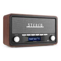 Audizio Foggia Radio retro FM/DAB+ con Bluetooth - Radio estéreo portátil con alarma - 50W - Gris