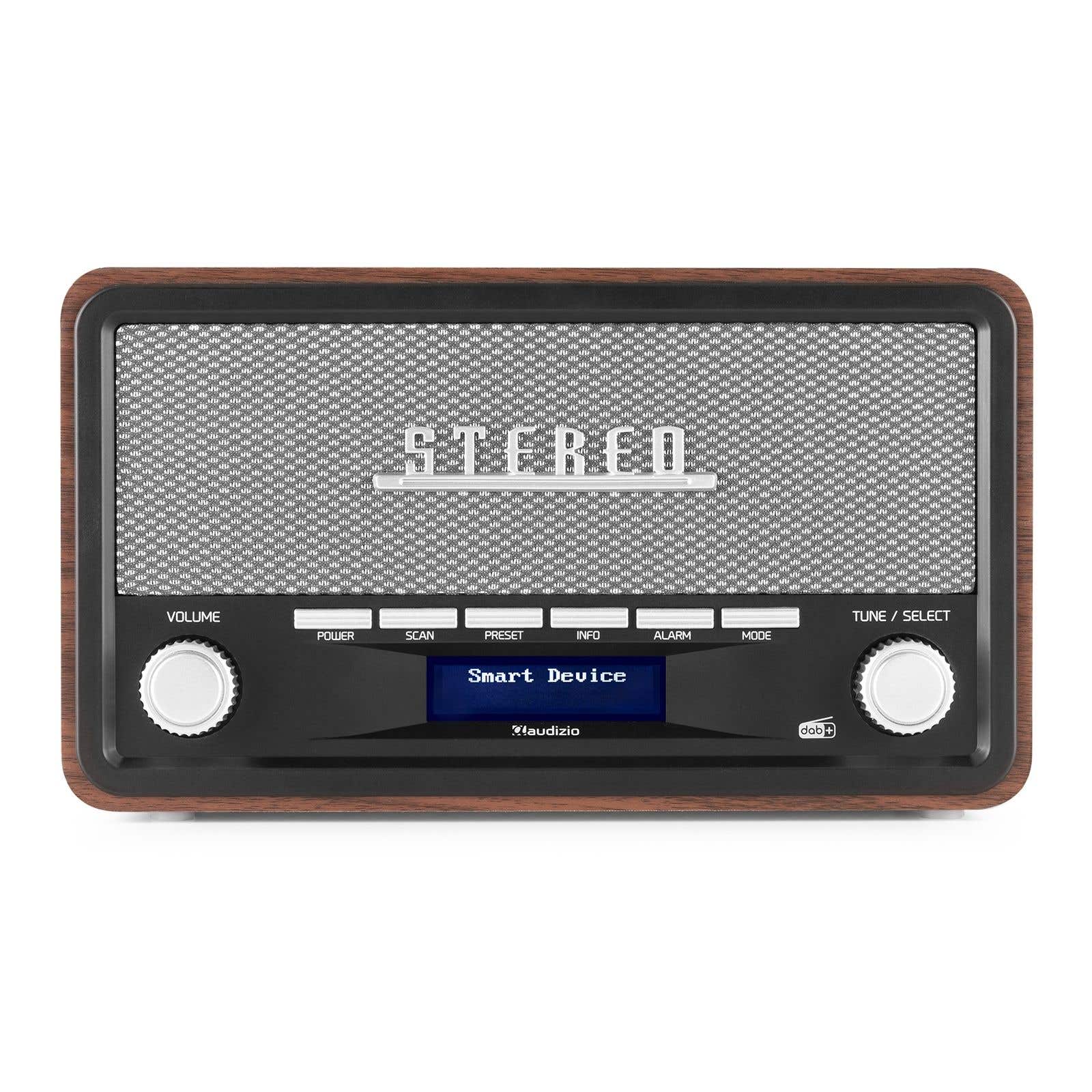 Audizio Foggia Radio retro FM/DAB+ con Bluetooth - Radio estéreo portátil con alarma - 50W - Gris