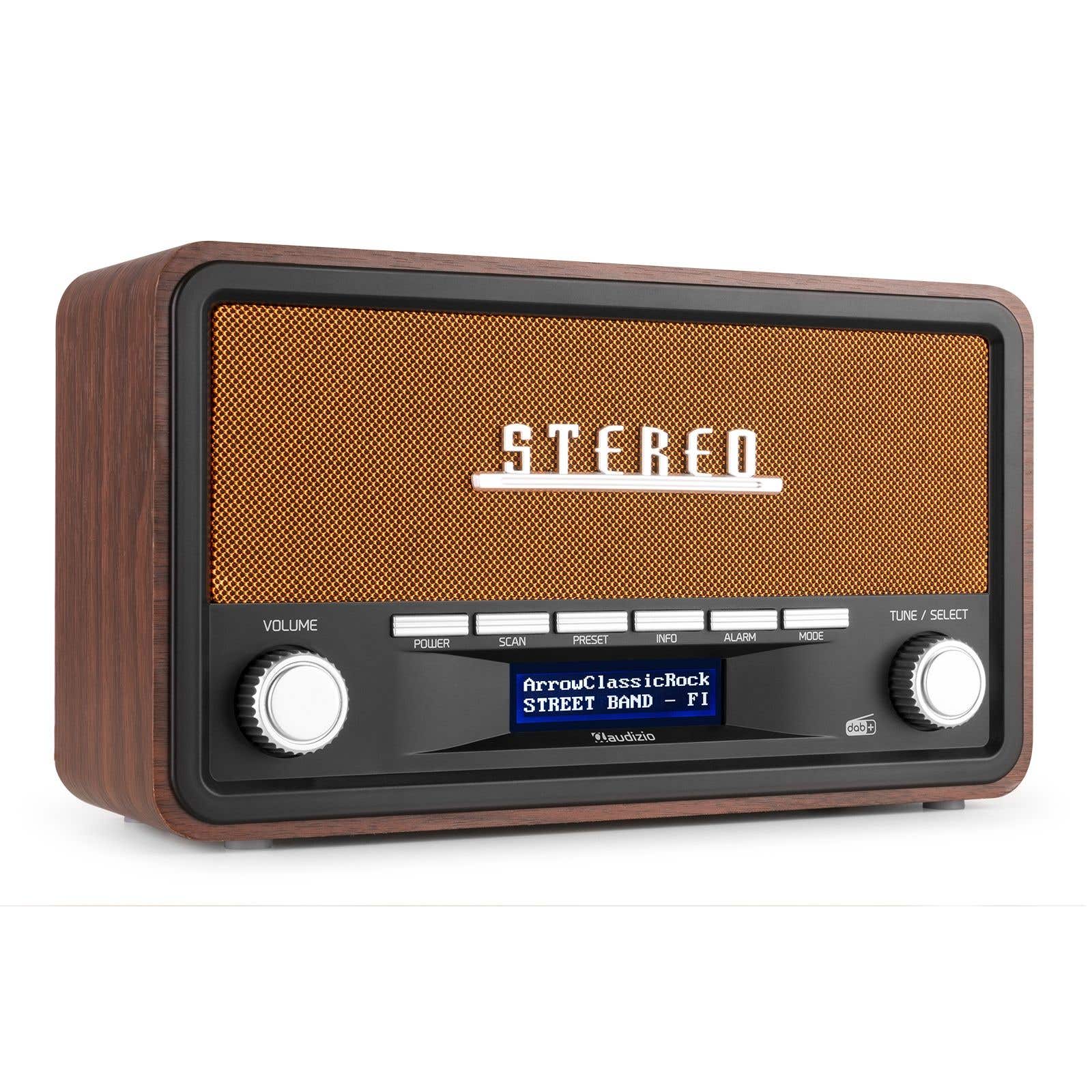 Audizio Foggia Radio retro FM/DAB+ con Bluetooth - Radio estéreo portátil con alarma - 50W - Cobre