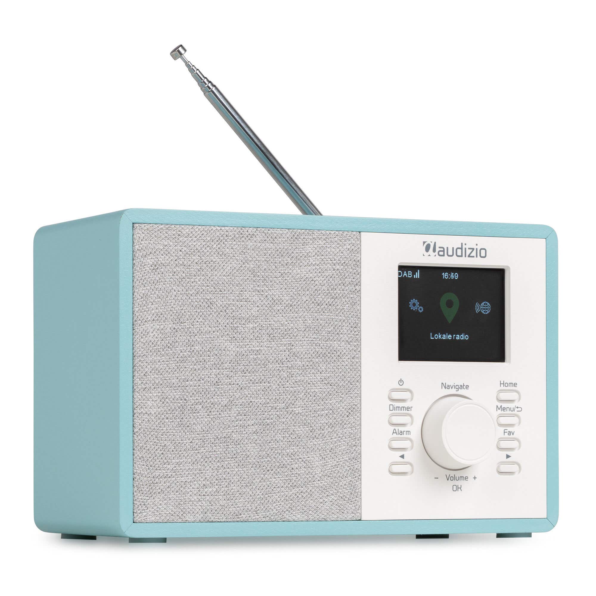Audizio Cosa – Radio DAB+ FM Internet con Bluetooth 5.2, WiFi, 30W, pantalla color, despertador y entrada AUX, color azul