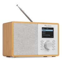 Audizio Cosa – Radio DAB+ FM Internet con Bluetooth 5.2, WiFi, 30W, pantalla color, despertador y entrada AUX, color madera clara