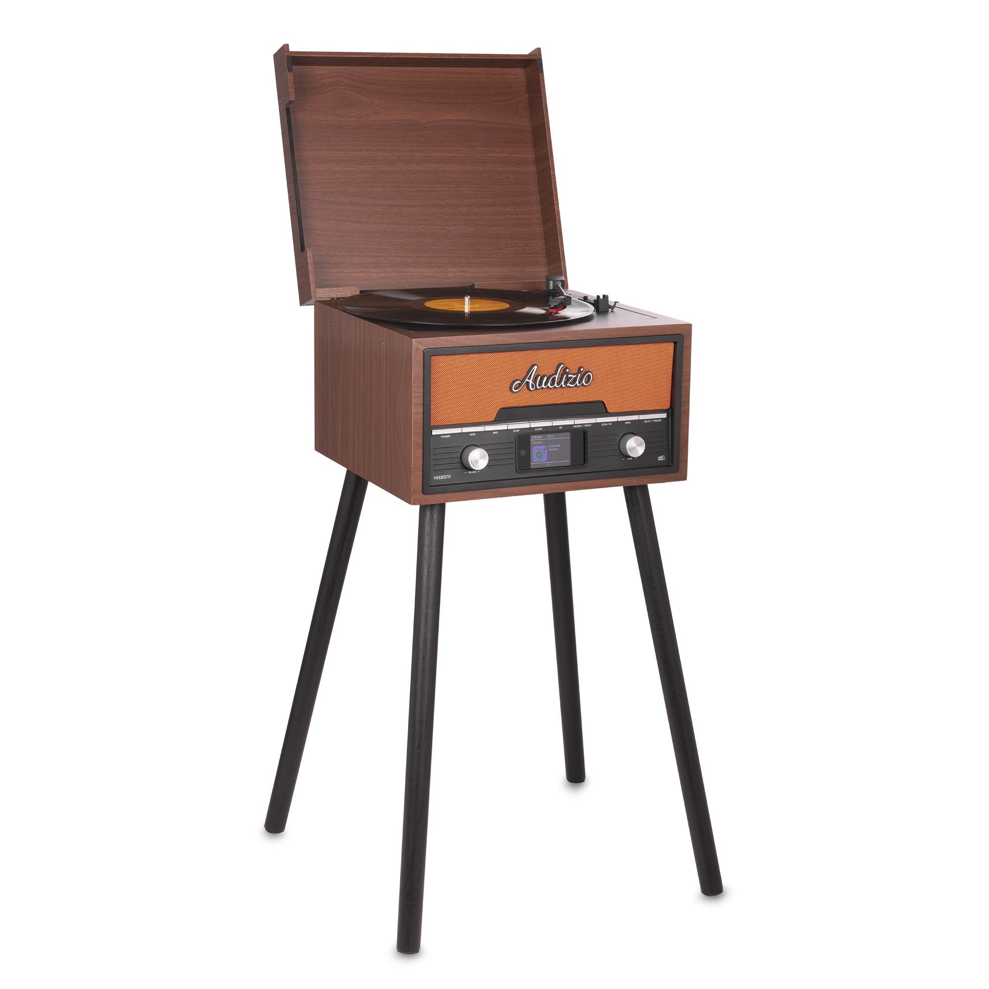 Audizio Modesto Record Player with Stand Copper