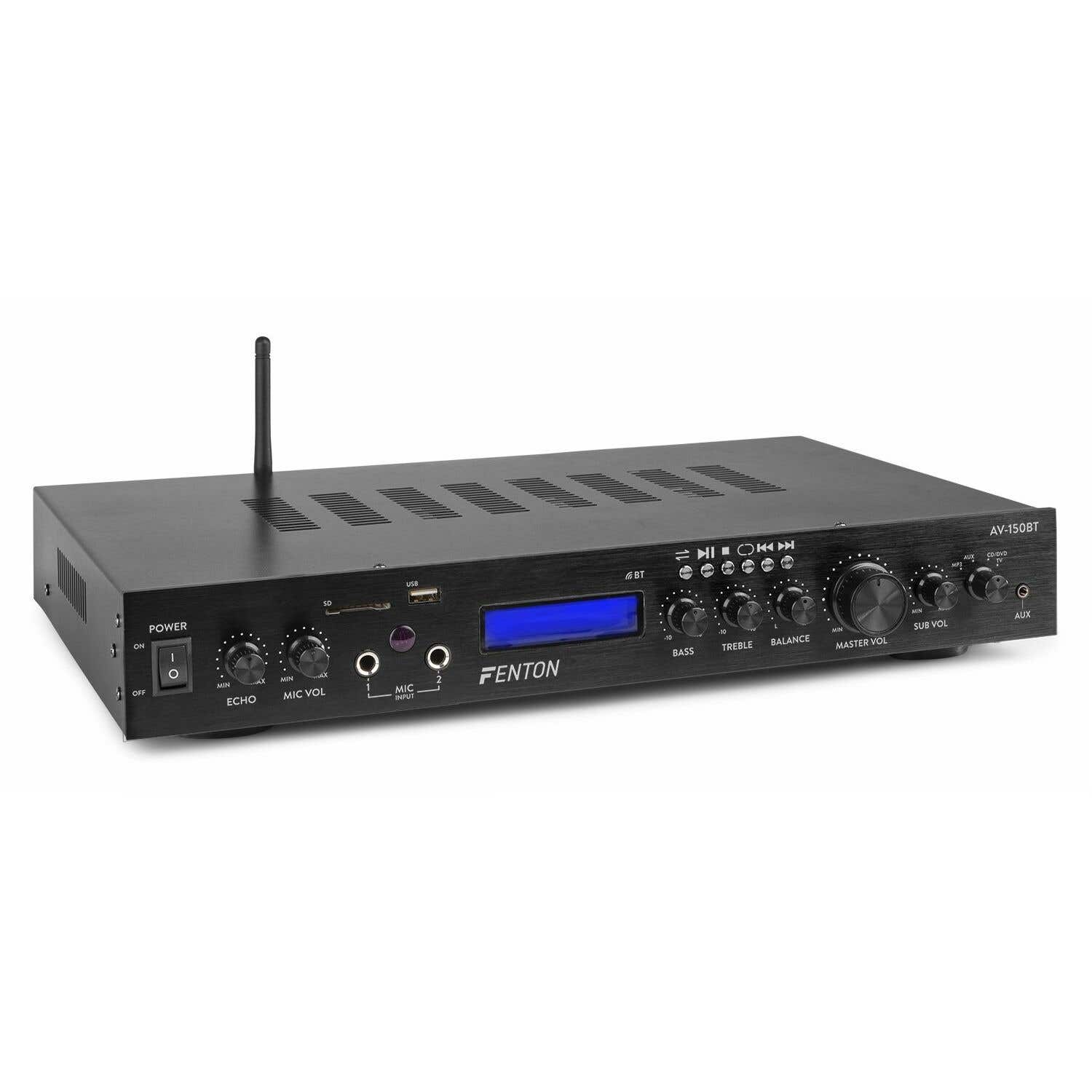 Reacondicionado - Fenton AV-150BT Amplificador surround de 5 canales con Bluetooth - 380W