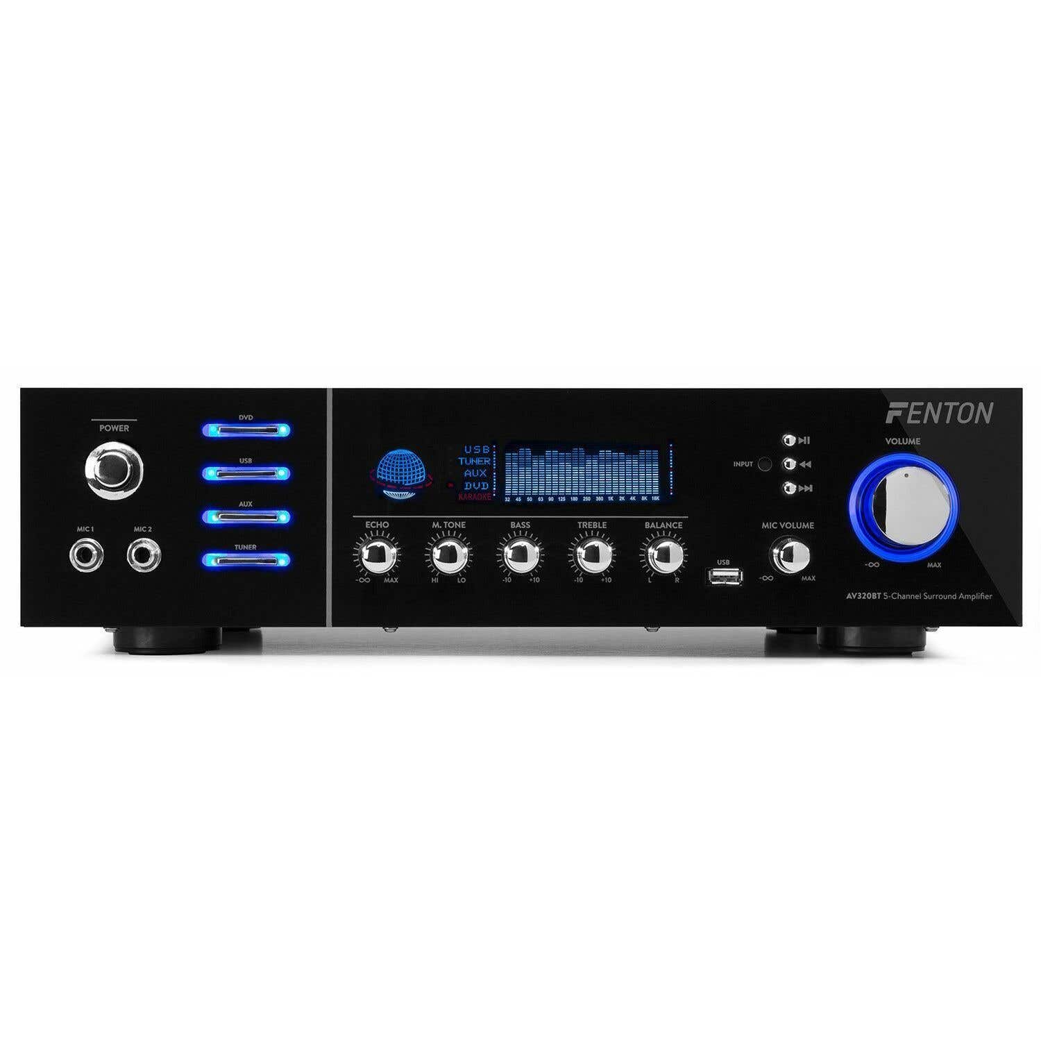 Fenton AV320BT 5-kanaals HiFi versterker met Bluetooth en USB