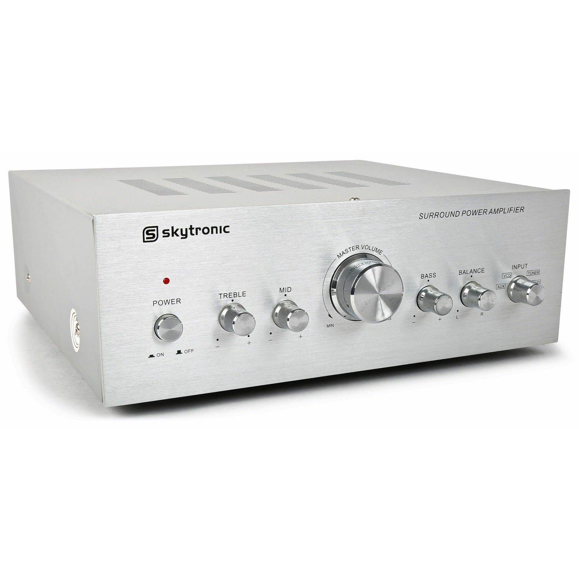 Skytronic Amplificador estéreo AV400 plateado