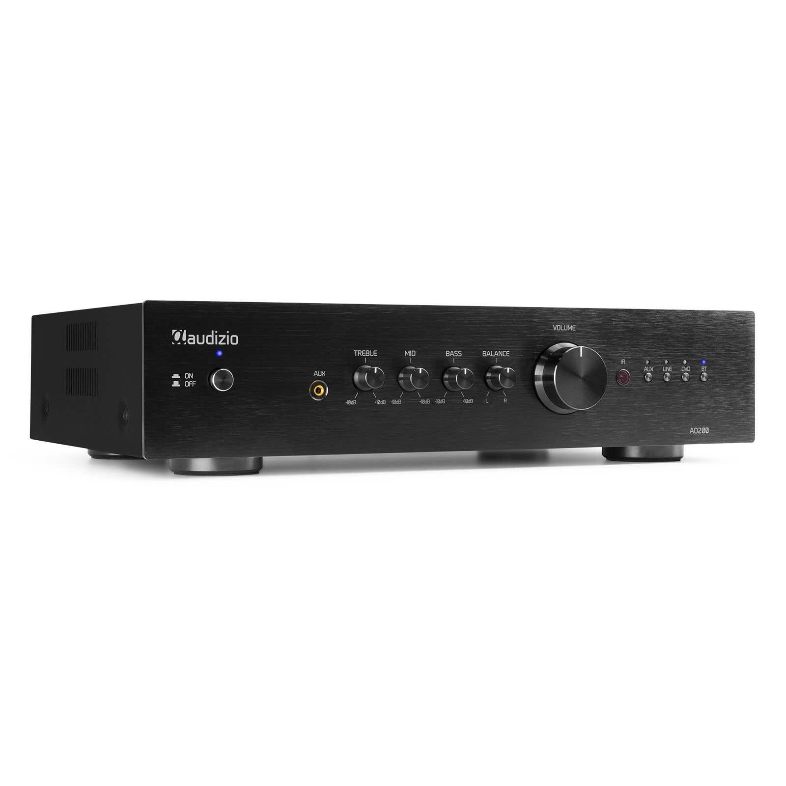 Audizio AD200B amplificador HIFI de 2 canales con bluetooth 5.0, 200w por canal, color negro