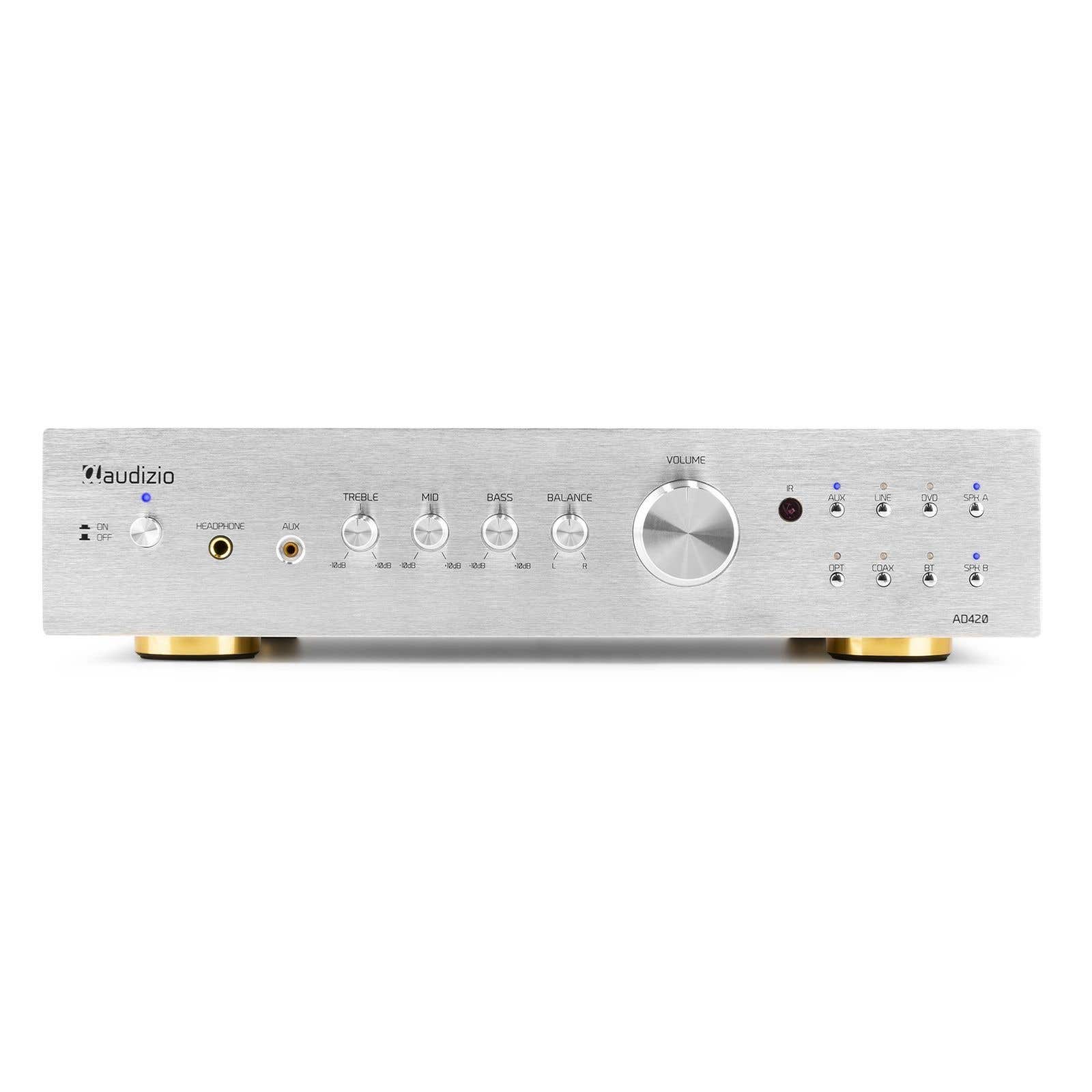 Audizio AD420A amplificador  de 4 canales HiFi color aluminio