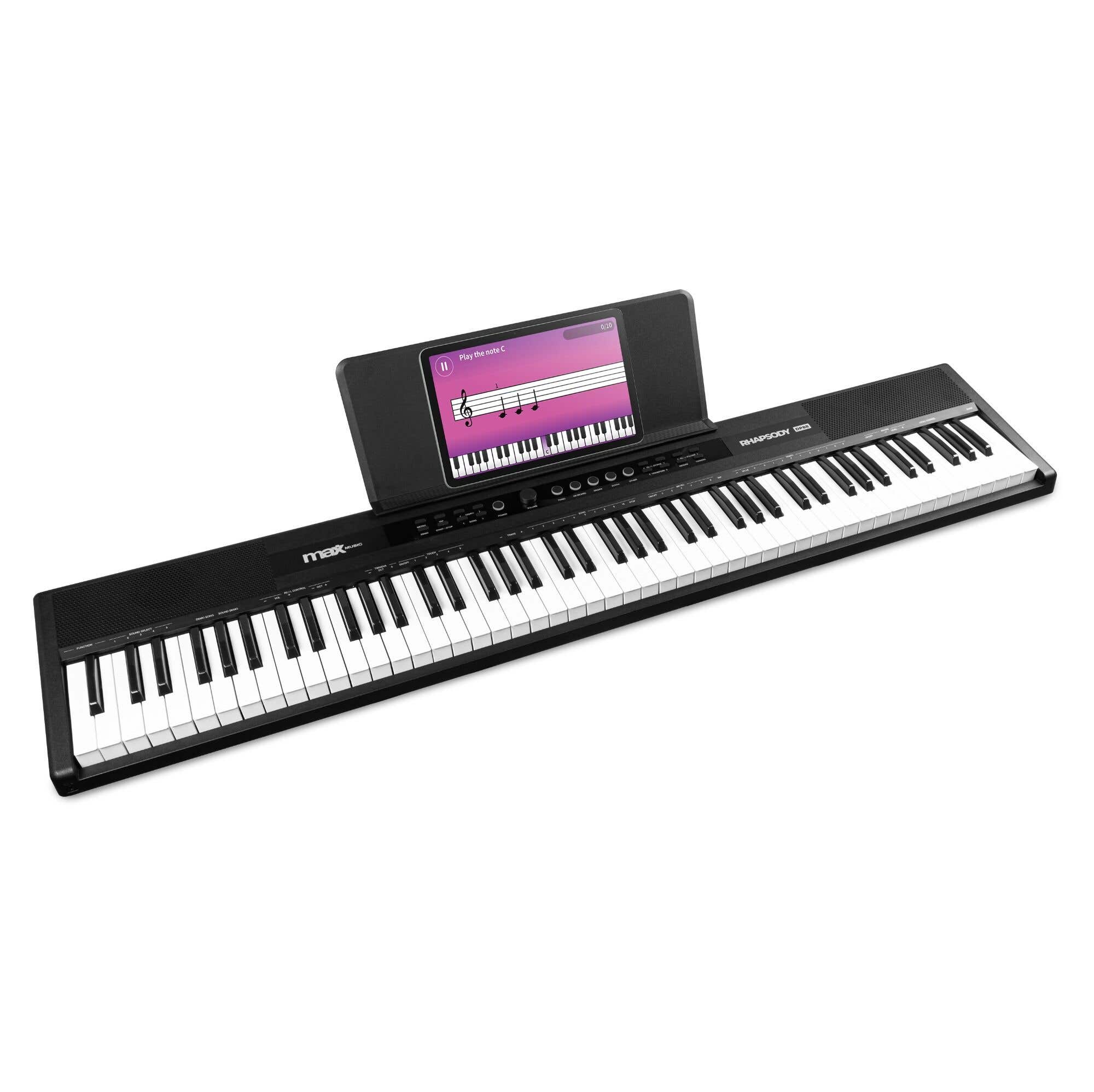 Reacondicionado - MAX RhapsodyDP88 Piano digital  - Teclado profesional con 88 teclas de tamaño normal y sensibles al tacto