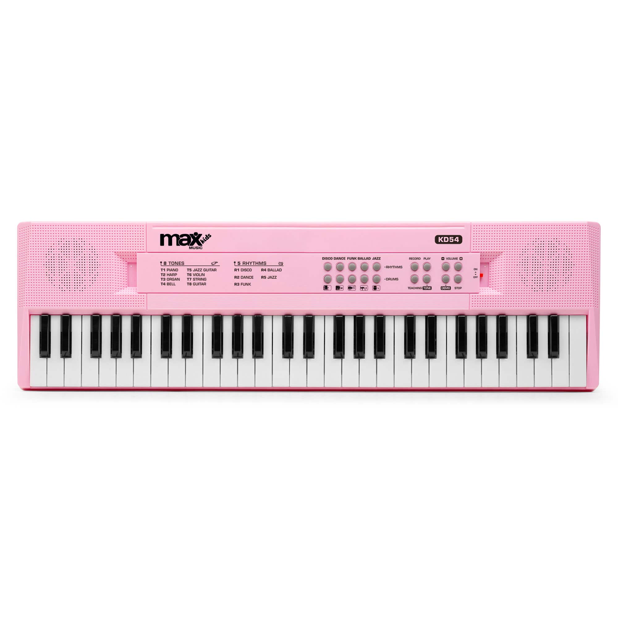 MAX KD54 – Teclado piano 54 teclas para principiantes y para niñas y niños – Color rosa