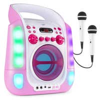 Fenton SBS30P Sistema Karaoke con CD y 2 micros Rosa