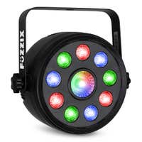 Fuzzix PLF15 Foco LED PAR con 9x LEDs de 2W y LED central de 6W, RGB, con mando a distancia