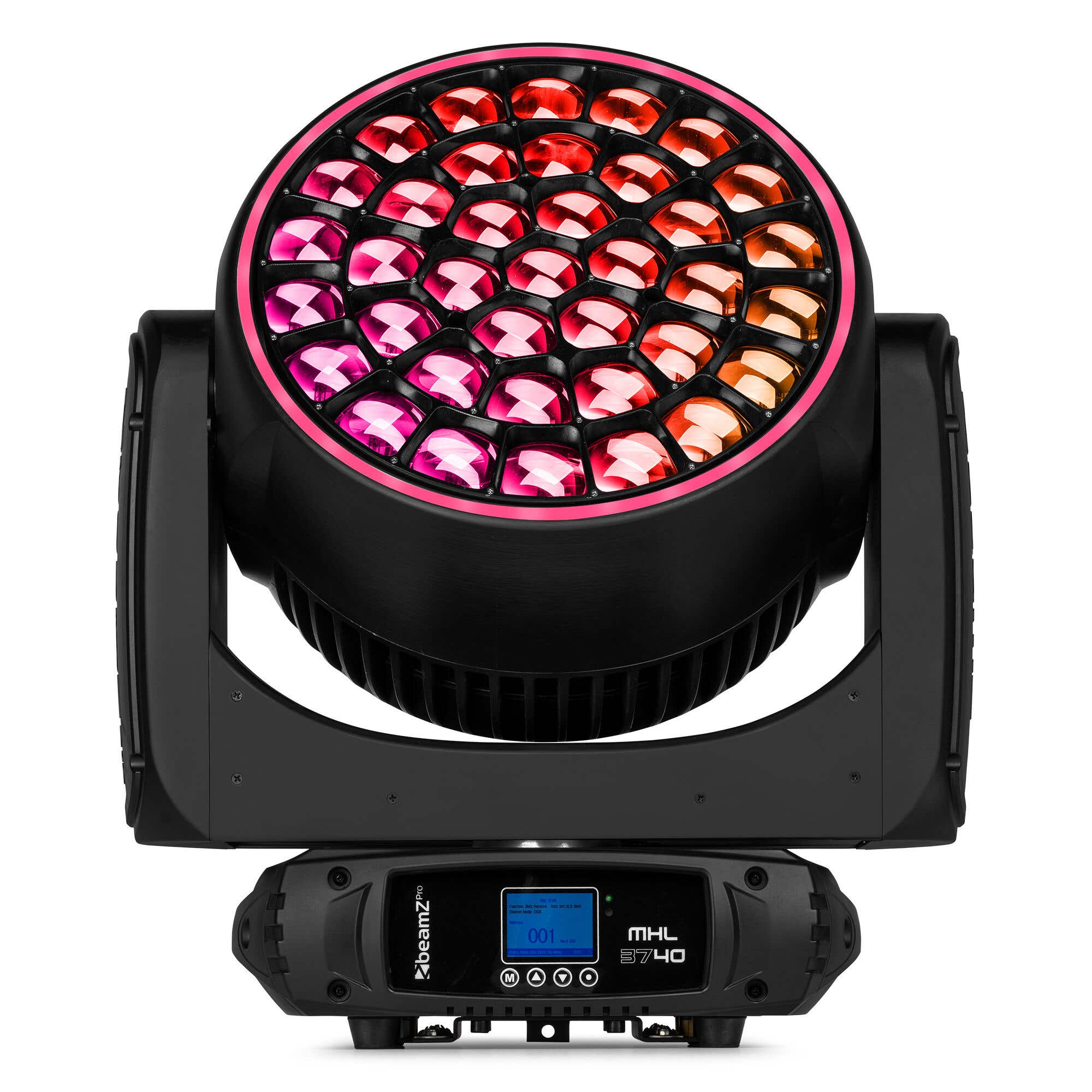 BeamZ Professional MHL3740 – Cabeza movil LED wash 37x40W RGBW con zoom motorizado, control DMX y pixel control, color negro