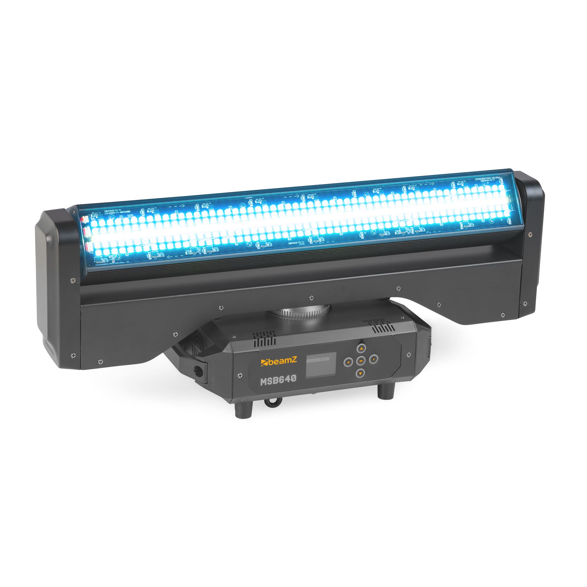 BeamZ MSB640 – Barra cabeza móvil LED RGBW doble cara con estrobo 280 LEDs, giro 720° y control DMX Color negro