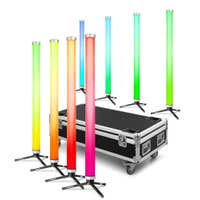 BeamZ Professional Kratos Tube70 – Pack 8 unidades LED RGBW IP65 con batería y WDMX + Flightcase