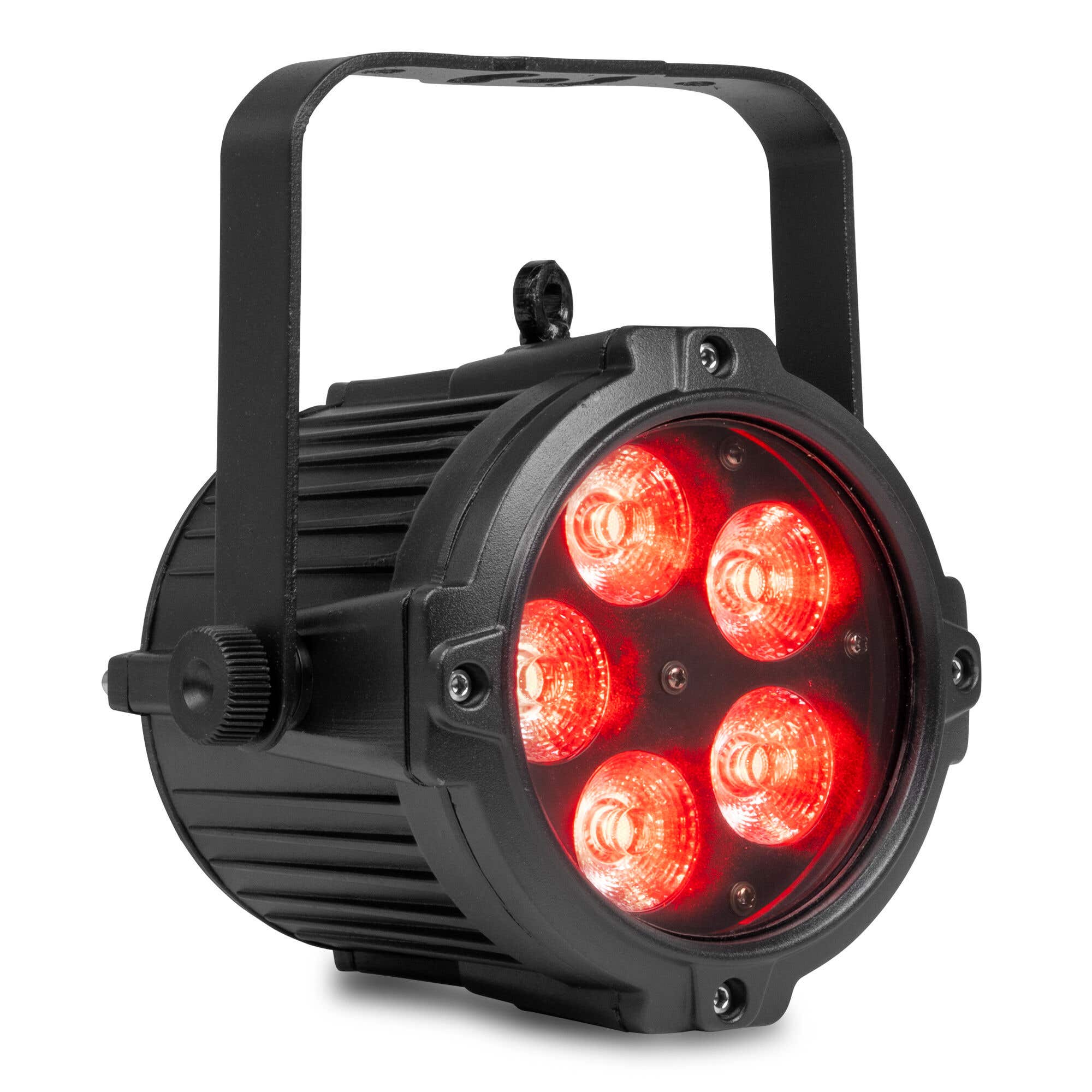 BeamZ BWA65 – Foco LED RGBW IP65 para exterior, silencioso, con DMX y mando a distancia – Color negro