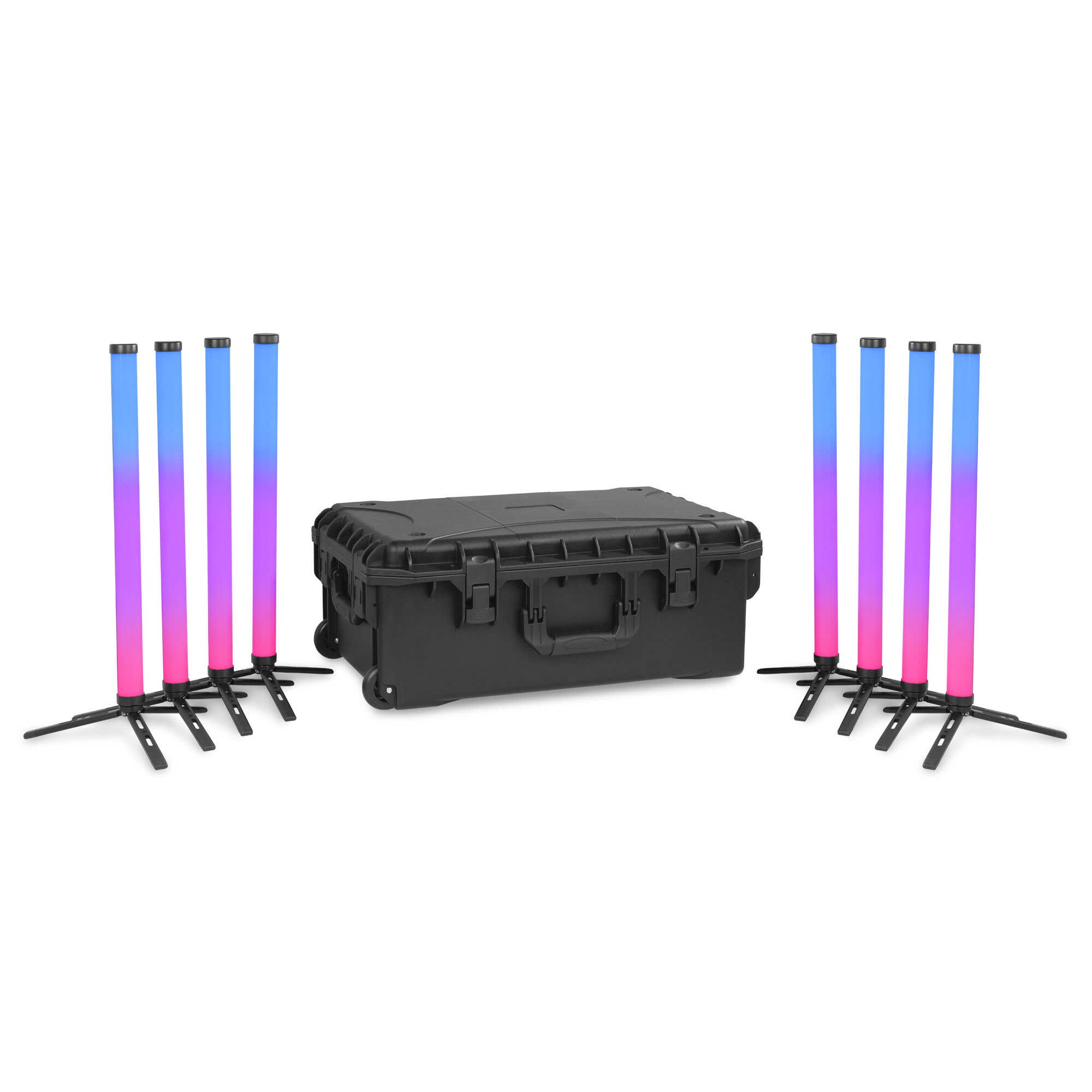 BeamZ Pro Hera S Set - 8 Tubos LED RGBWA 50cm con batería y Flightcase