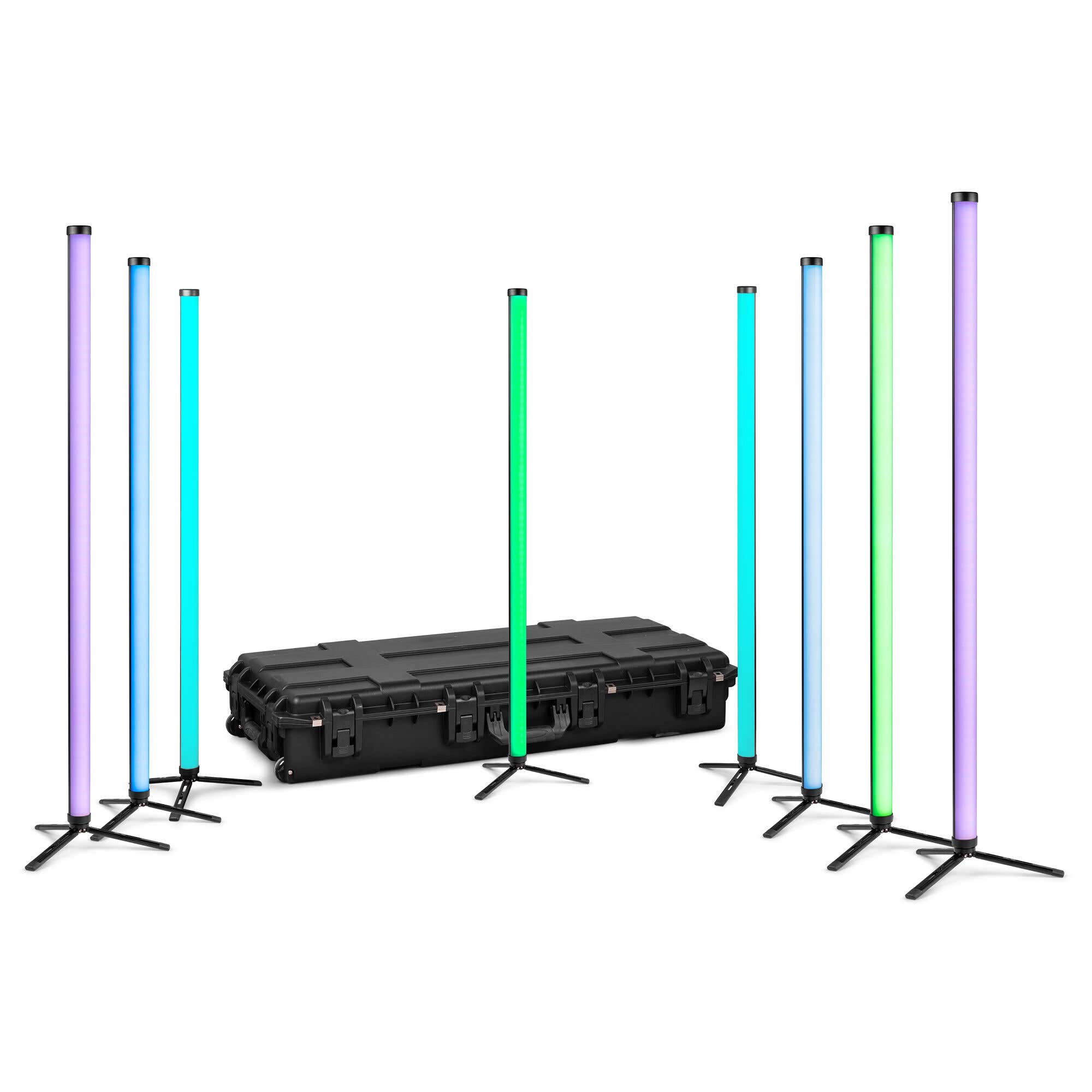 BeamZ Pro Hera M Set - 8 Tubos LED RGBWA 1m con Batería y Flightcase
