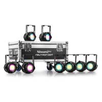 Conjunto profesional BeamZ con 8 luces cegadoras Neutron-Dot y estuche de transporte - Resistente al agua IP65 - WW + RGB