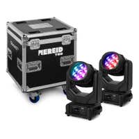 BeamZ Professional Nereid740 – Pack de 2 cabezas móviles Bee Eye con 7 LEDs de 40W RGBW IP65 resistente a la intemperie y flightcase