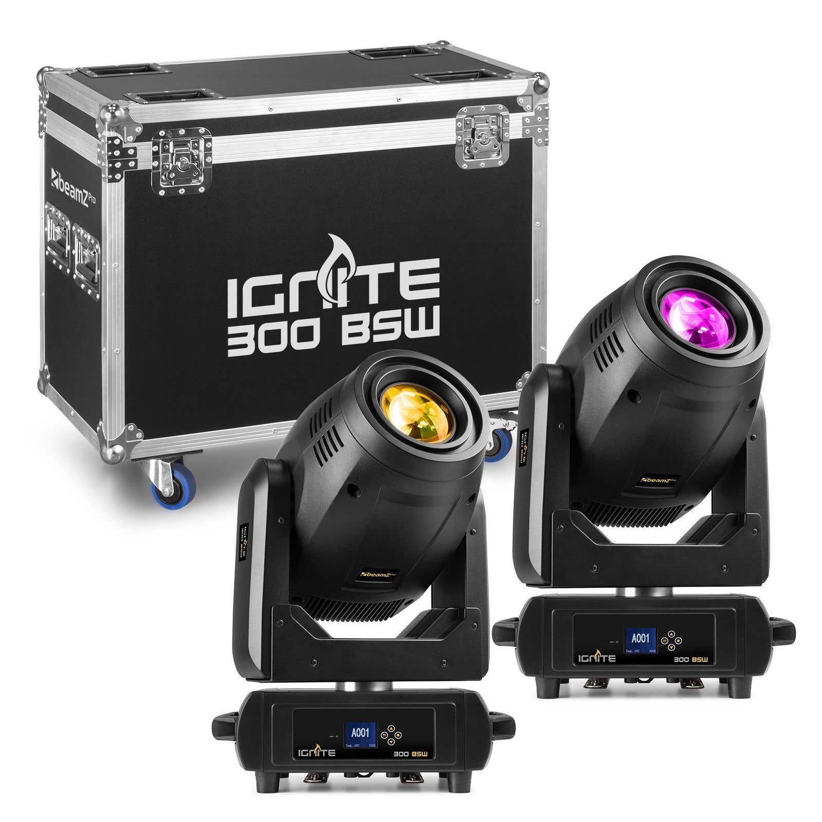 BeamZ IGNITE300LED Moving Head BSW 2pcs in Flightcase