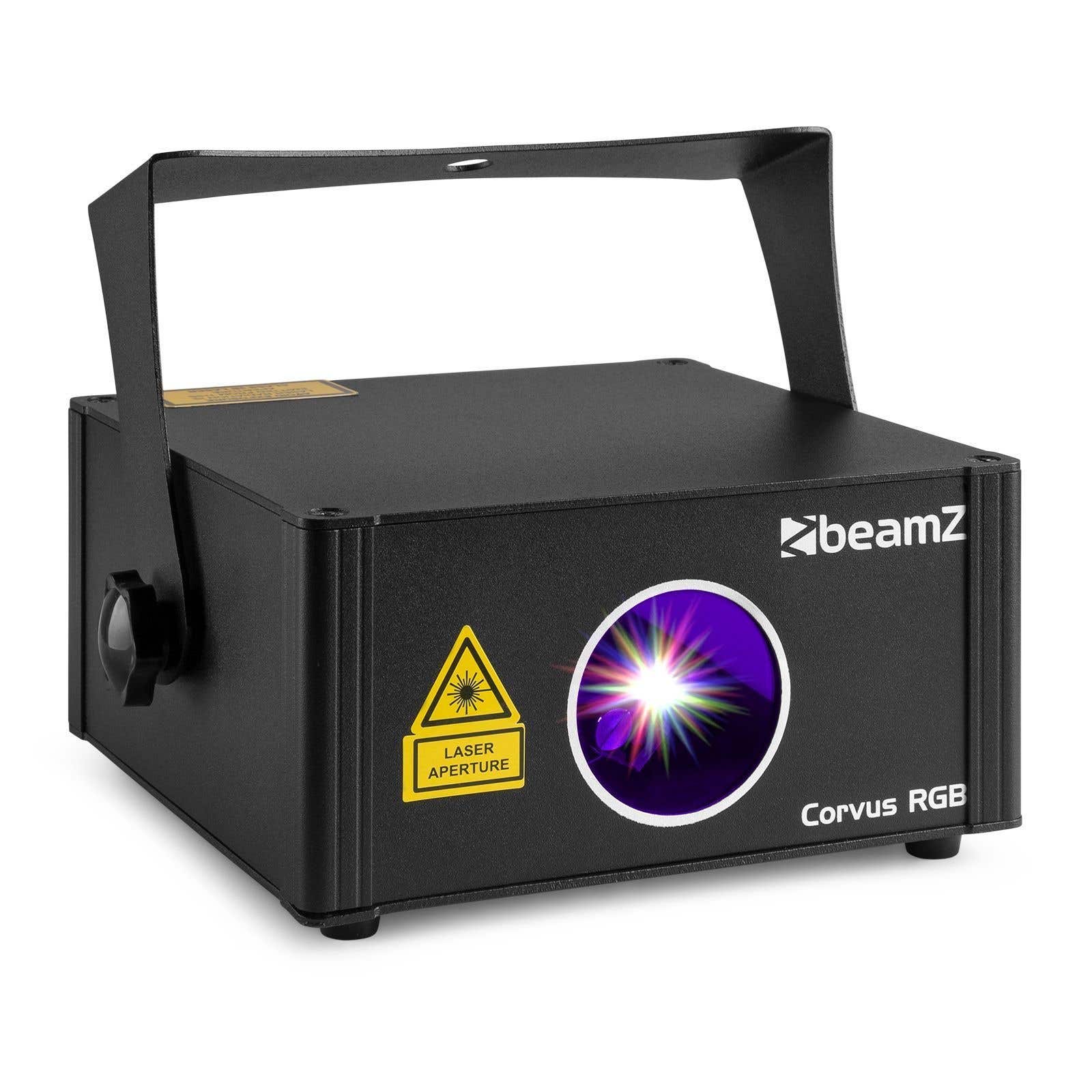 BeamZ Corvus (RGB) - Láser de discoteca multicolor con mando a distancia y DMX