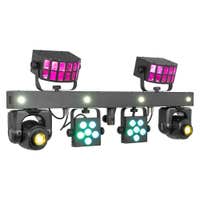 BeamZ ShowBar GO Glow – Barra LED DJ con moving heads RGBW, efectos derby, Foco Par Led y flash LED DMX 512