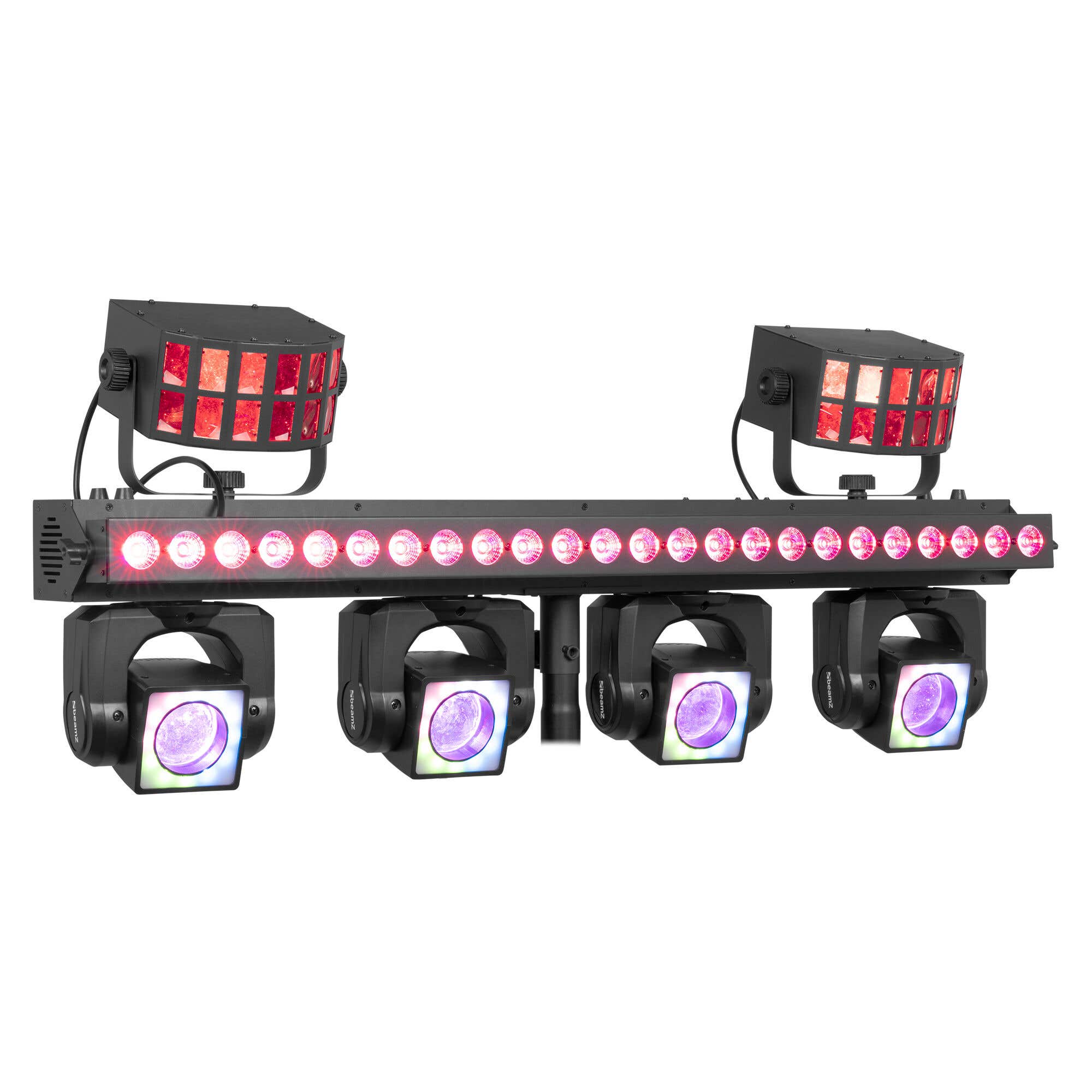 BeamZ ShowBar GO Ultra – Barra de iluminación con 4 cabezas móviles, barra LED, efectos dinámicos RGBW y DMX, color negro