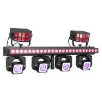 BeamZ ShowBar GO Ultra – Barra de iluminación con 4 cabezas móviles, barra LED, efectos dinámicos RGBW y DMX, color negro