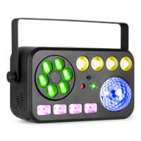 BeamZ Shimmer4 - Efecto de iluminación 6 en 1 con Bee Eye, Jelly Ball, PAR LED, UV, estrobo, doble patrón y control DMX