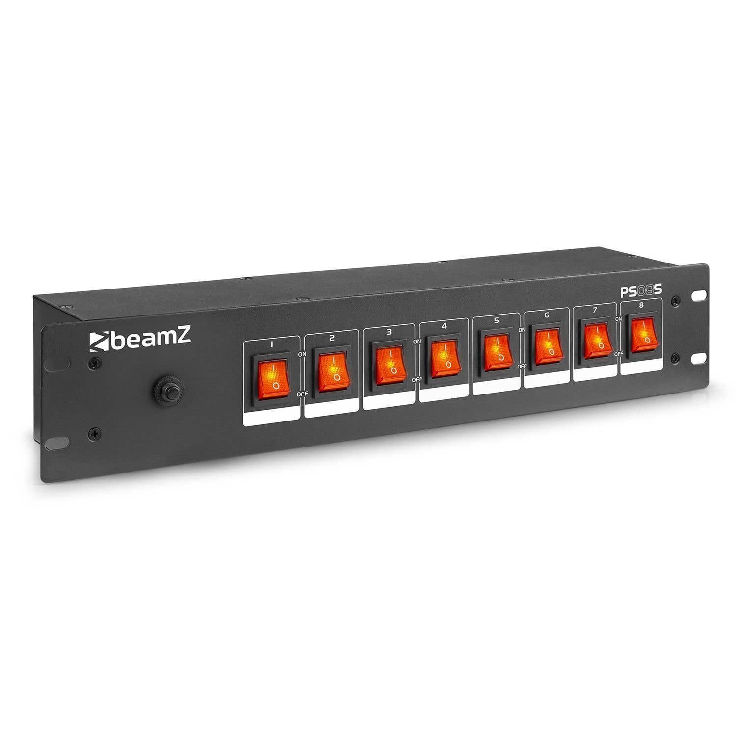 beamZ PS08S Panel de interruptores 8 canales con conectores Schuko