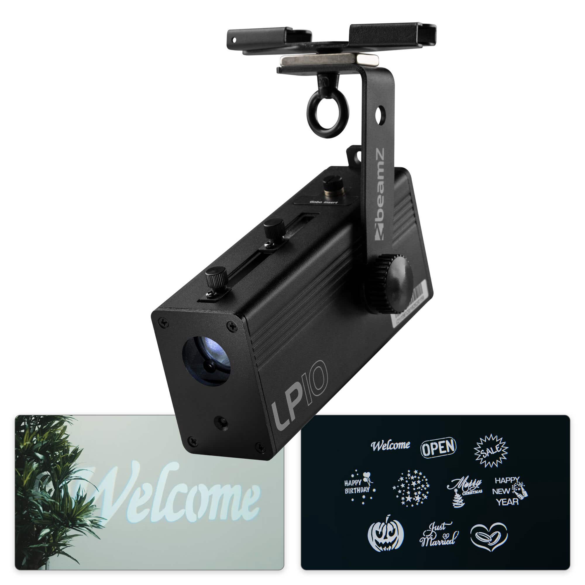 BeamZ LP10 LED Proyector de Logo/Gobo Blanco frío 10W con bateria