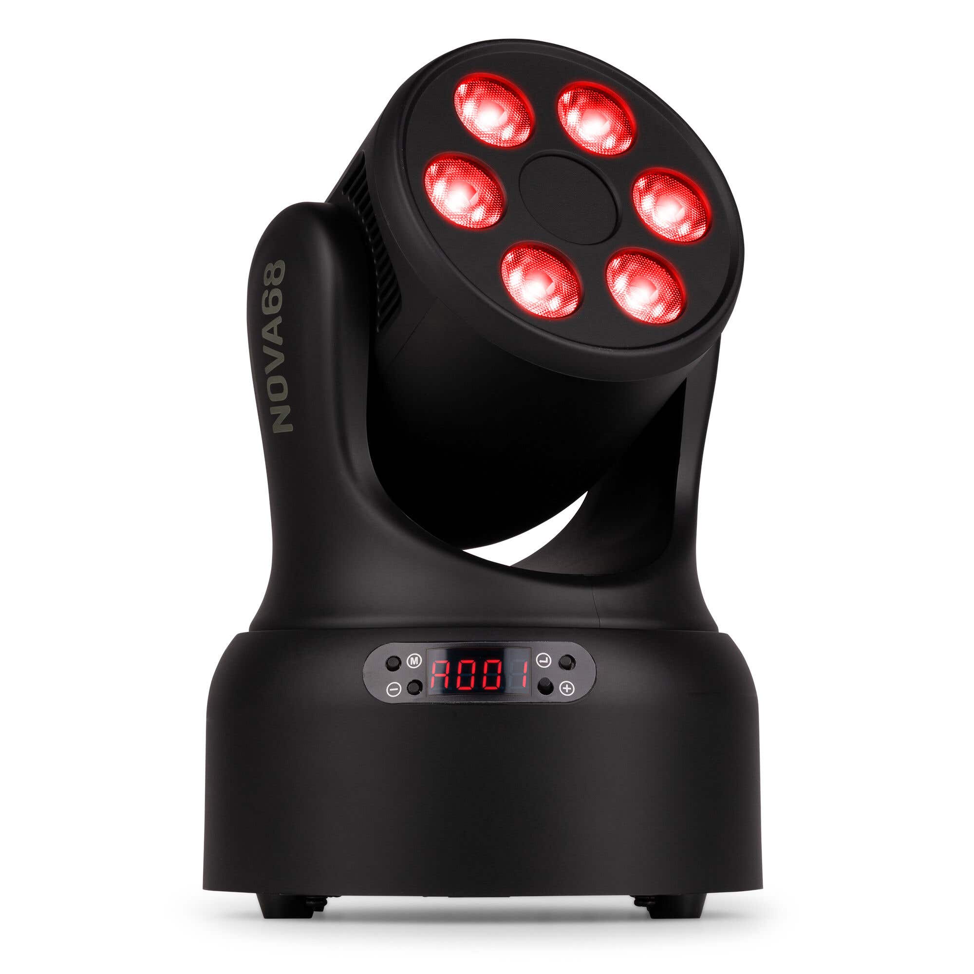 BeamZ NOVA68-BK – Cabeza móvil LED RGBW 6 x 8W con control DMX, foco LED móvil compacto para iluminación discoteca, color negro