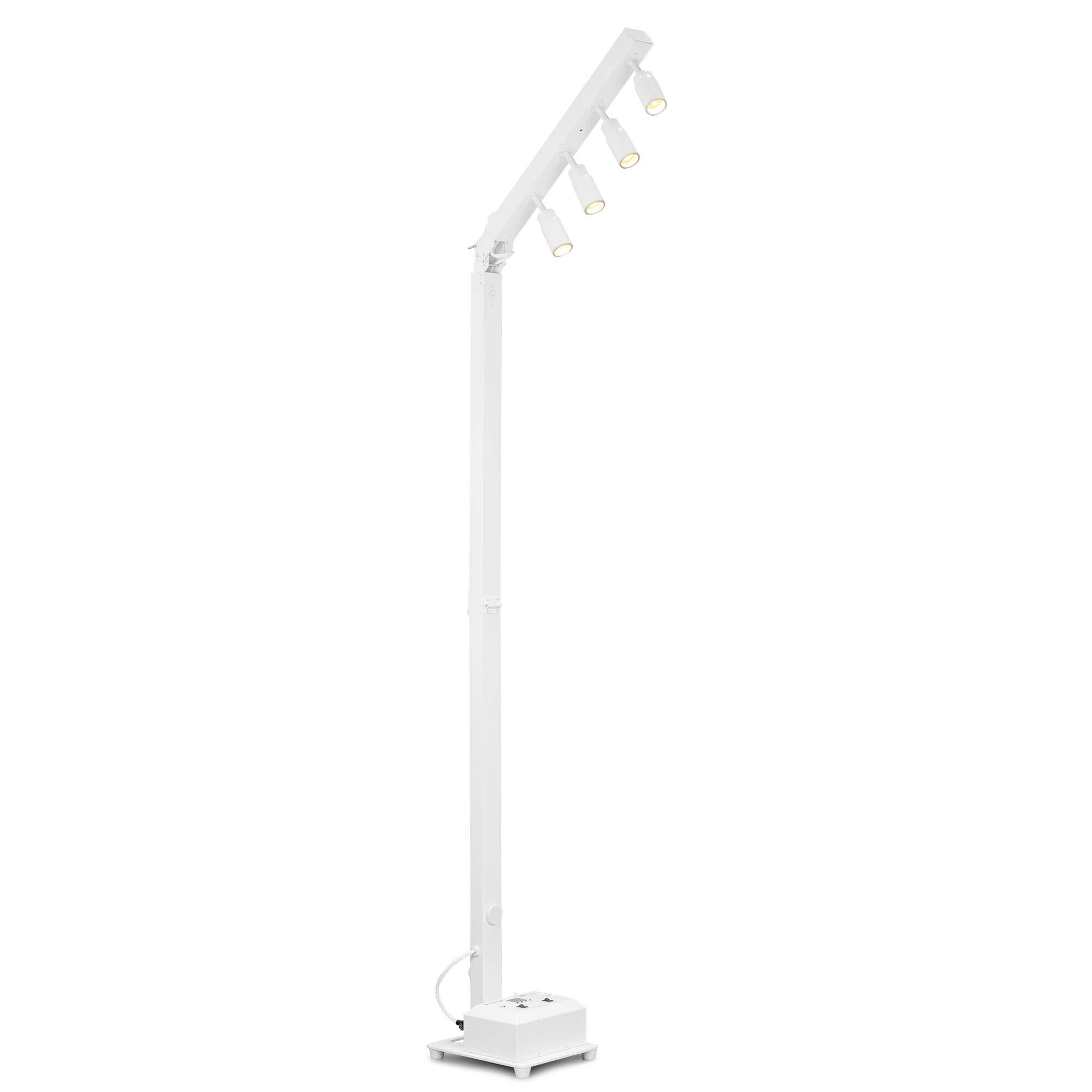 BeamZ BPL410W - Luz de mástil a batería con 4 focos LED blanco cálido, DMX inalámbrico y zoom