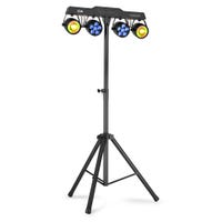 BeamZ CLS Neso9 Party Bar – Barra de iluminación con 2 focos LED PAR RGBW DMX, 2 efectos dinámicos y soporte ajustable incluido, color negro