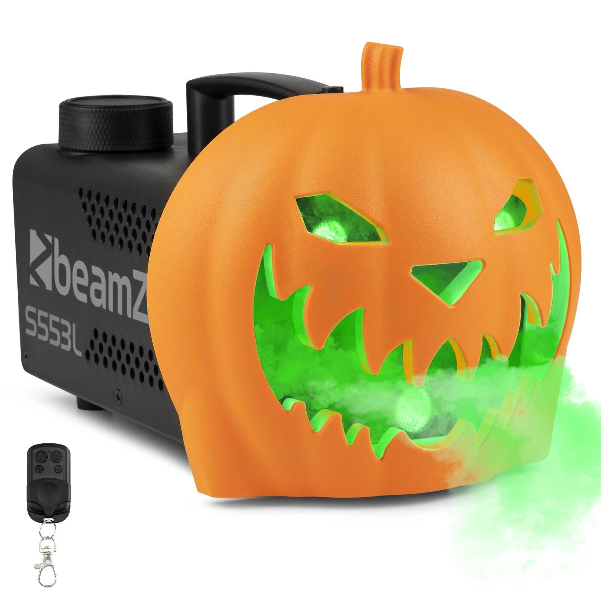 BeamZ Máquina de humo Halloween - Calabaza con efectos de luz LED - Para fiestas de Halloween