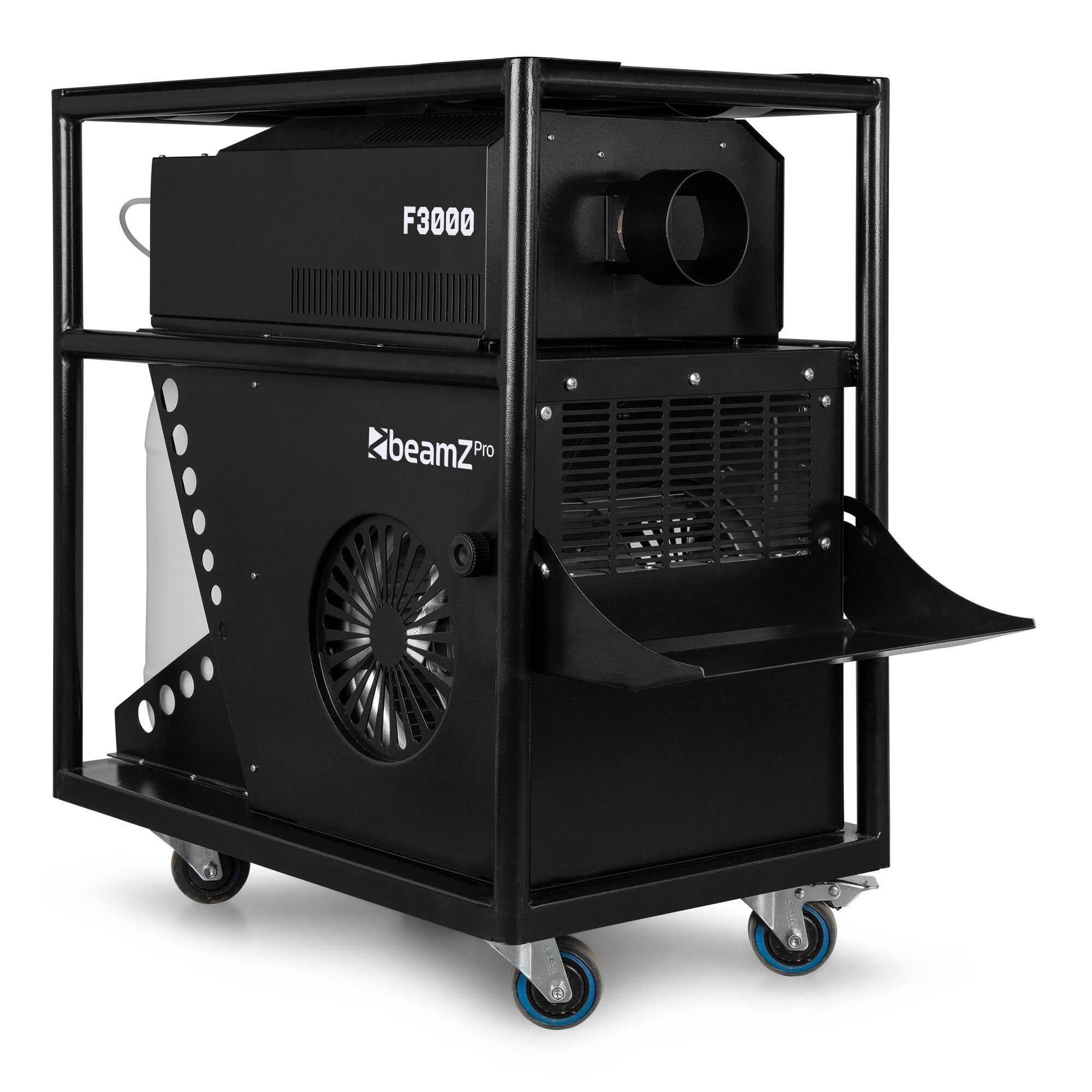 BeamZ Pro F3000 – Máquina de humo hazer profesional 3200W en flightcase con DMX 3/5 pines para eventos y escenarios, color negro