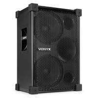 Vonyx VSB210 - Altavoz Activo Bluetooth 2x10" 1200W con Batería Recargable de 30h, DSP y Ecualizador