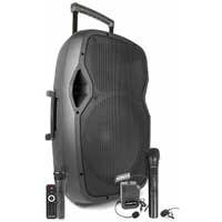 Vonyx AP1500PA Altavoz portátil de 15" con Bluetooth, reproductor MP3, 3 micrófonos : de mano, solapa, diadema y 800W