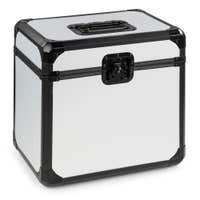 Vonyx RC82 - Maleta para vinilos LP de 12 pulgadas con capacidad para 70 discos, acabado plata