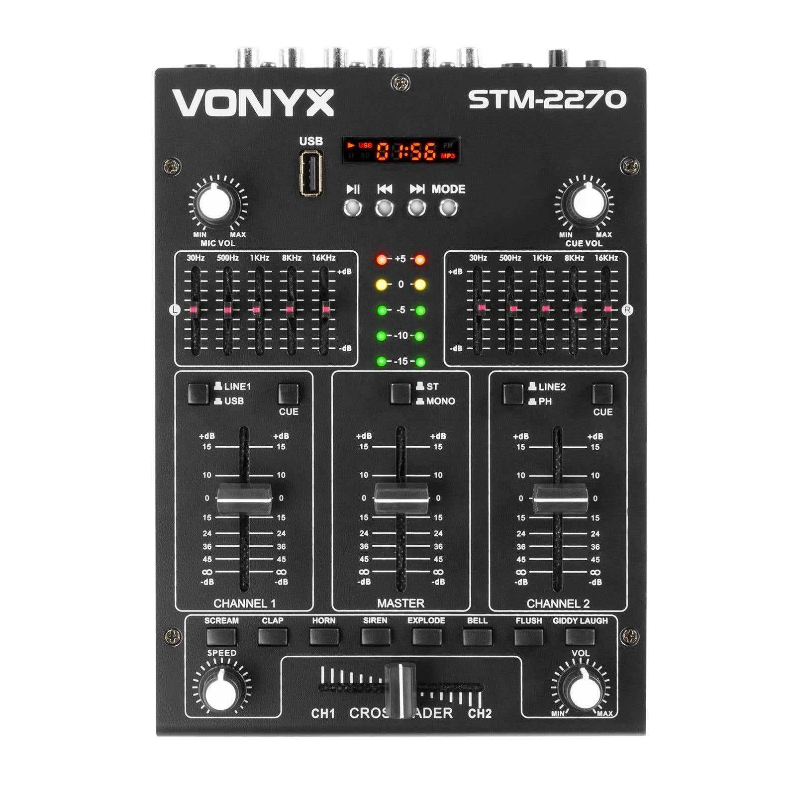 Reacondicionado - Vonyx STM2270 Mezclador de 4 Canales con Efectos USB/MP3/BT