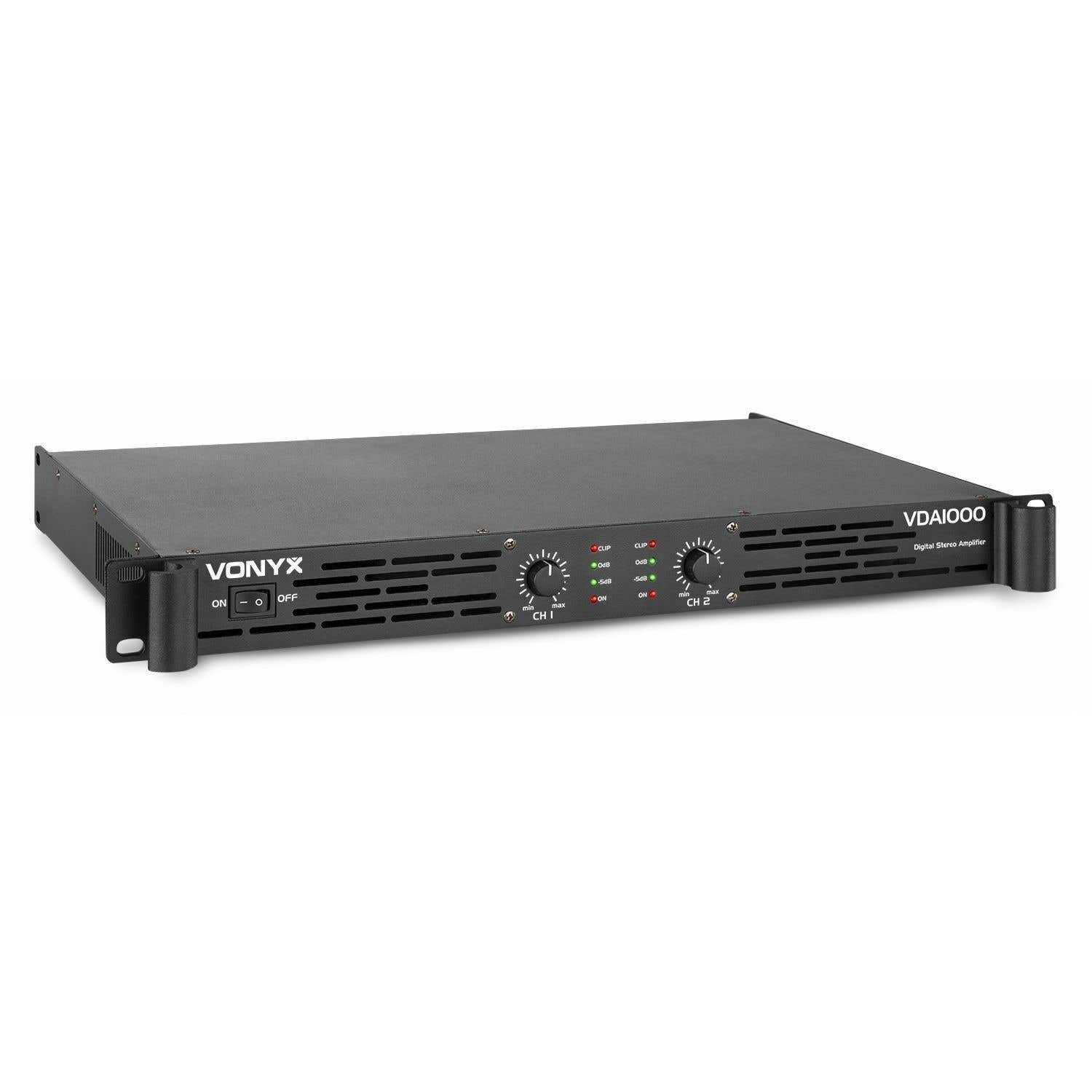 Vonyx VDA1000 Amplificador PA 1U 2x 500W