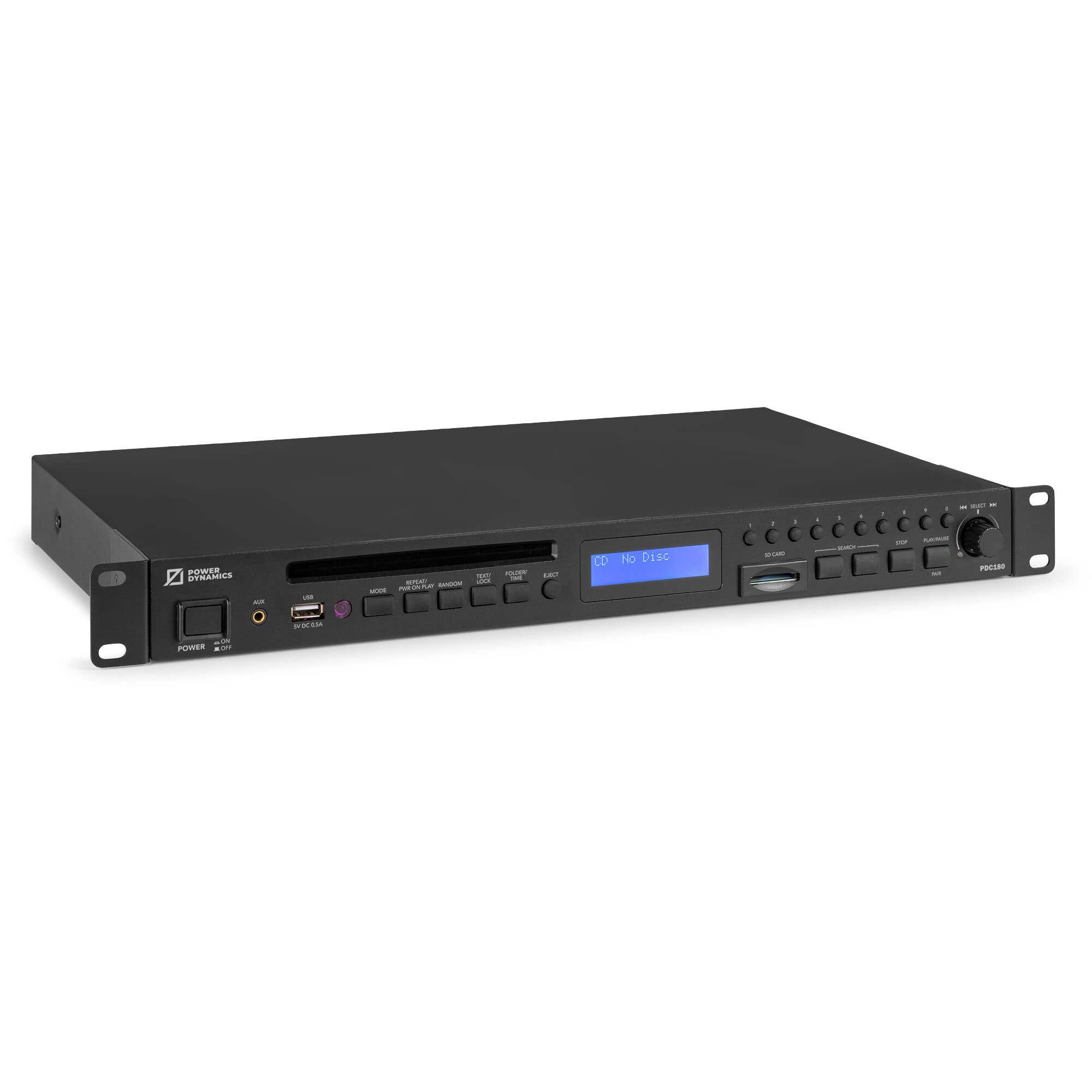 Power Dynamics PDC180 – Reproductor multimedia profesional con CD y Bluetooth, formato rack 19