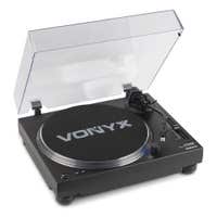 Vonyx DT3000 – Tocadiscos de vinilo con tracción por correa, cápsula Audio Technica, USB, phono/línea, para uso como DJ y HiFi, color negro