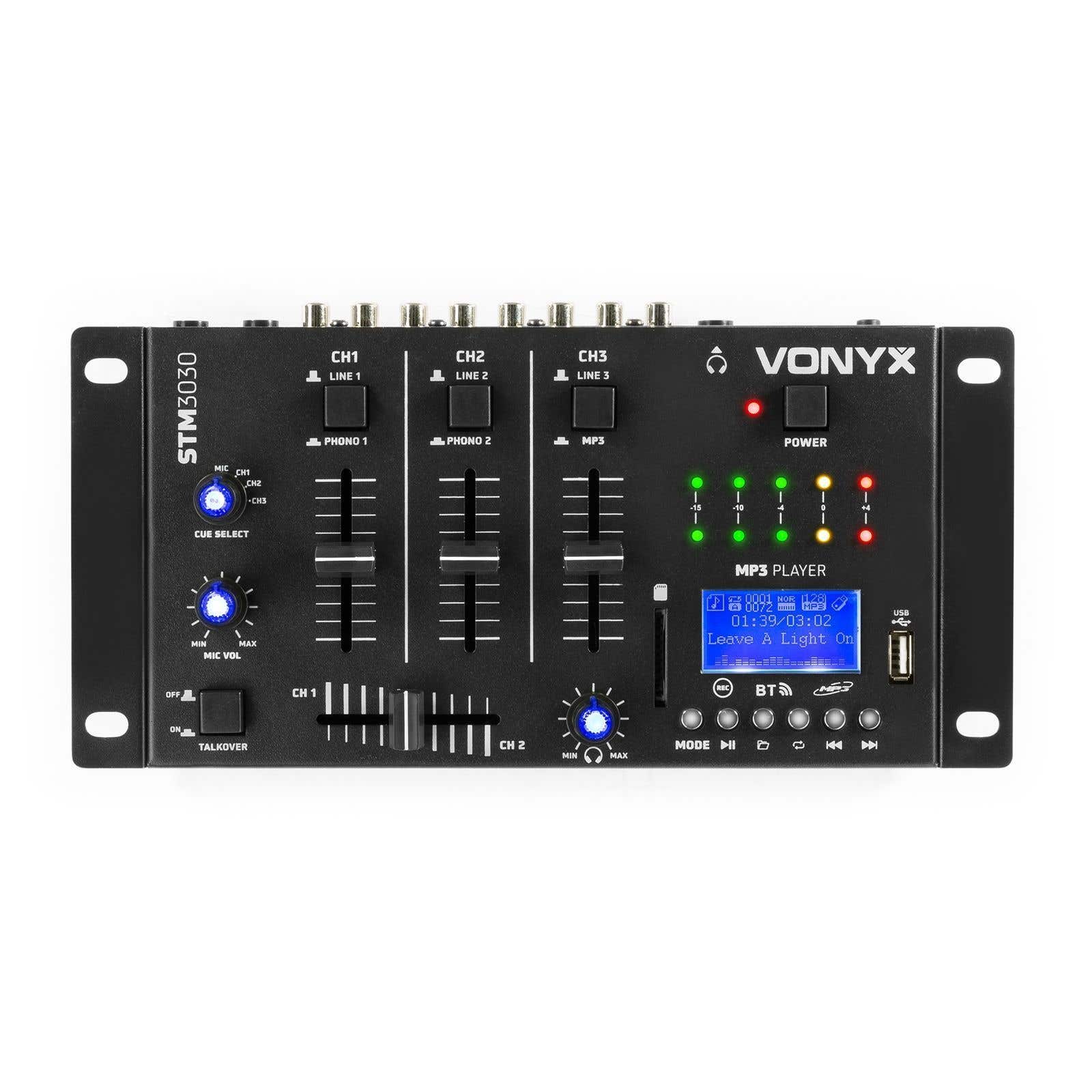 Vonyx STM3030 Mesa de Mezclas 4 canales USB/MP3/BT/REC