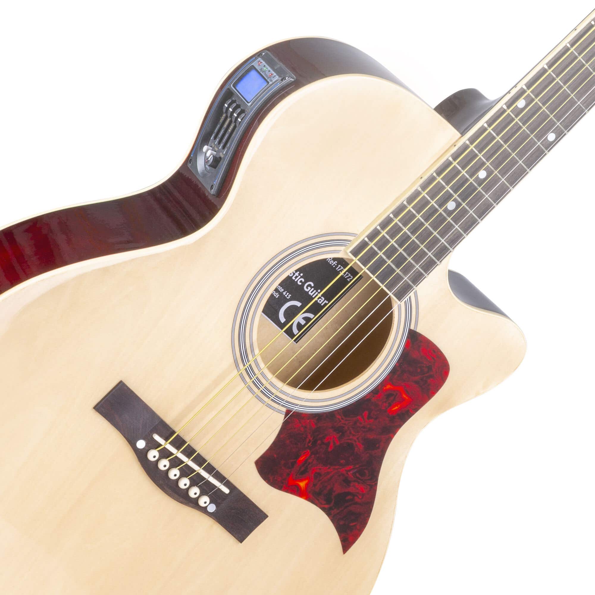 Max ShowKit Conjunto Guitarra Acústica Electrificada Natural