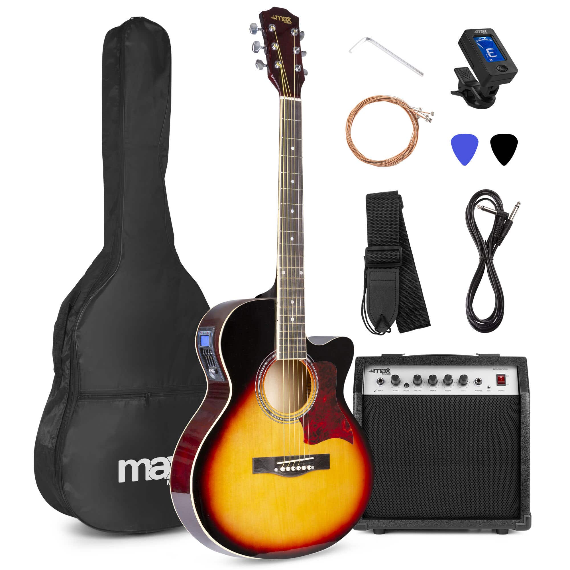 Max ShowKit Conjunto Guitarra Acústica Electrificada