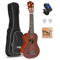 Max UKEY Ukulele Set Soprano 21" Natural Oscuro