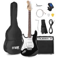 MAX GigKit – Kit guitarra eléctrica adulto para zurdos con amplificador de 40W y accesorios