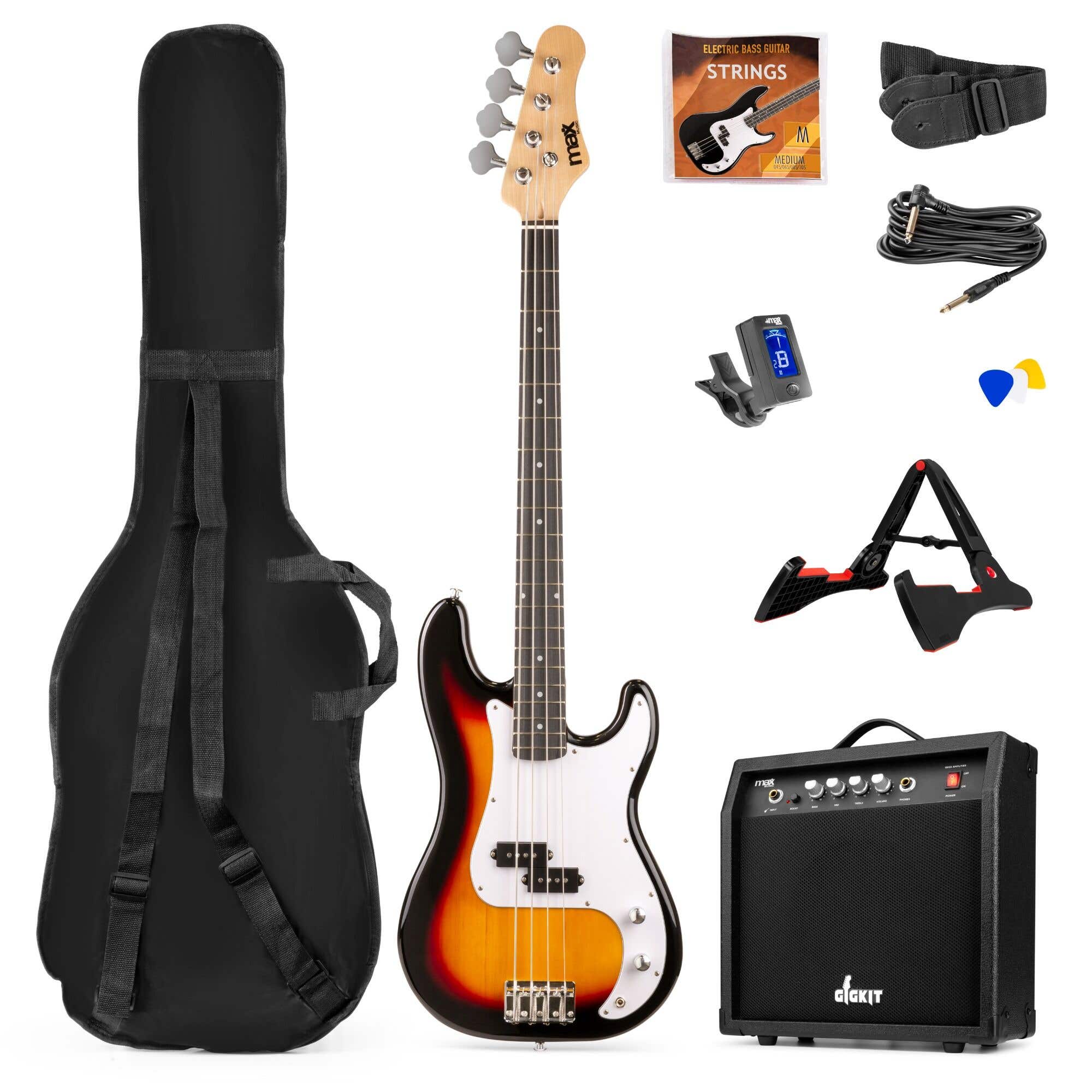 Reacondicionado - Max GigKit Bass Conjunto Bajo eléctrico Con Accesorios Color Sunburst